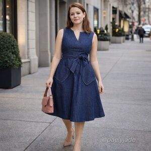 Hope for Flowers by Tracy Reese Denim Dress with Petticoat